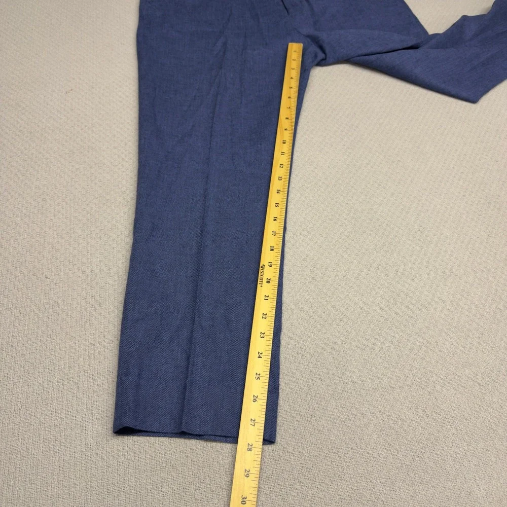 Banana Republic Pants Mens 38x30 Tailored Fit Blue Herringbone Linen Blend